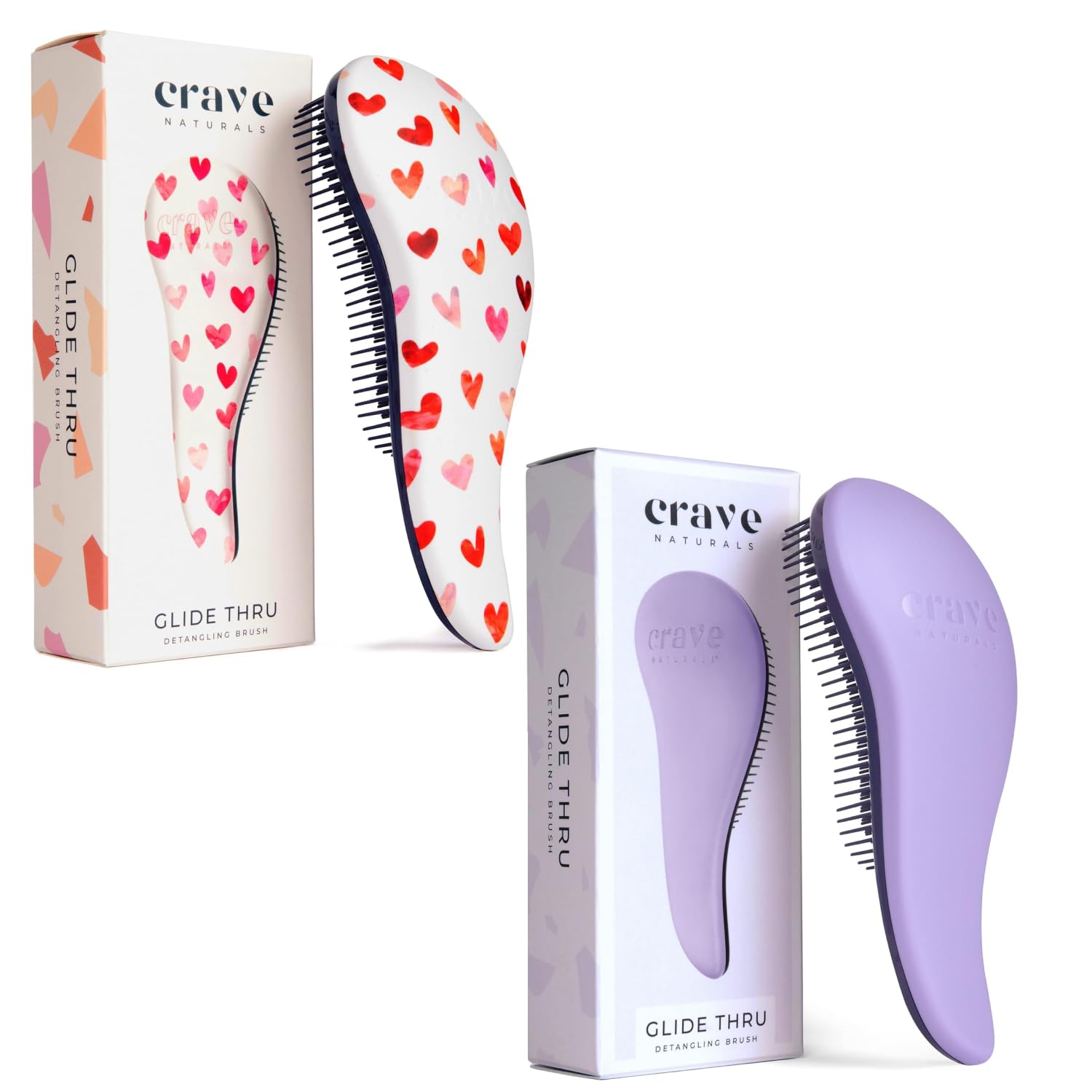 Crave Naturals Glide Thru Detangling Hair Brush for Adults and Kids - Detangler Hairbrush for Curly