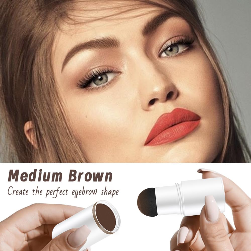 Eyebrow Stamp Stencil Set,Medium Brown eye brow stencil Shaping Kit, Long-Lasting Eyebrow Shaper for Women Girl, Cruelty-Free plantillas para la cejas