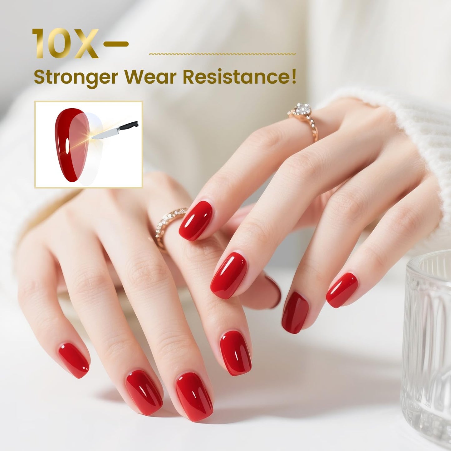 JODSONE Stain-Resistant Gel Top Coat - 16.5ml No Wipe Crystal Top Coat Gel Nail Polish, Anti-Stain