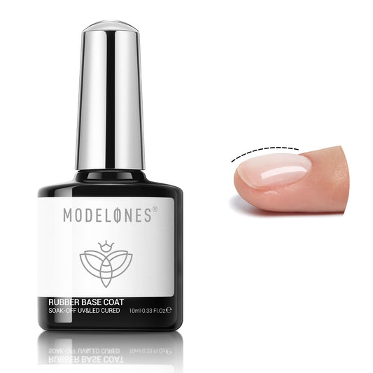 modelones Rubber Builder Gel Base Coat for Nails, Clear Rubber Base Gel Nail Polish for