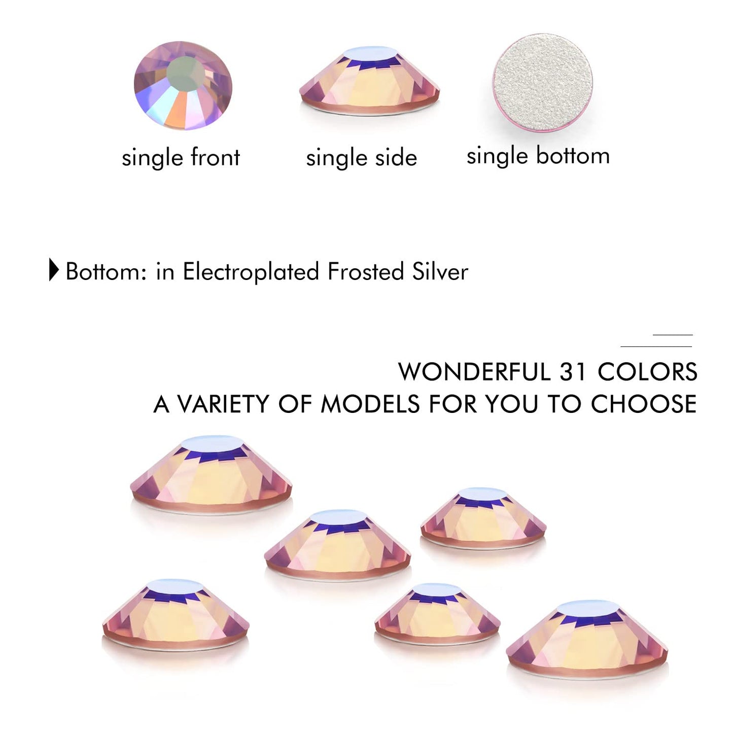 1440Pcs Light-Purple Ab Crystal Rhinestones,Glass Flatback Rhinestones Gemstones Small for Nail Face Makeup Art Crafts Clothes Decoration-(SS10,2.8mm,Light-Purple Ab)