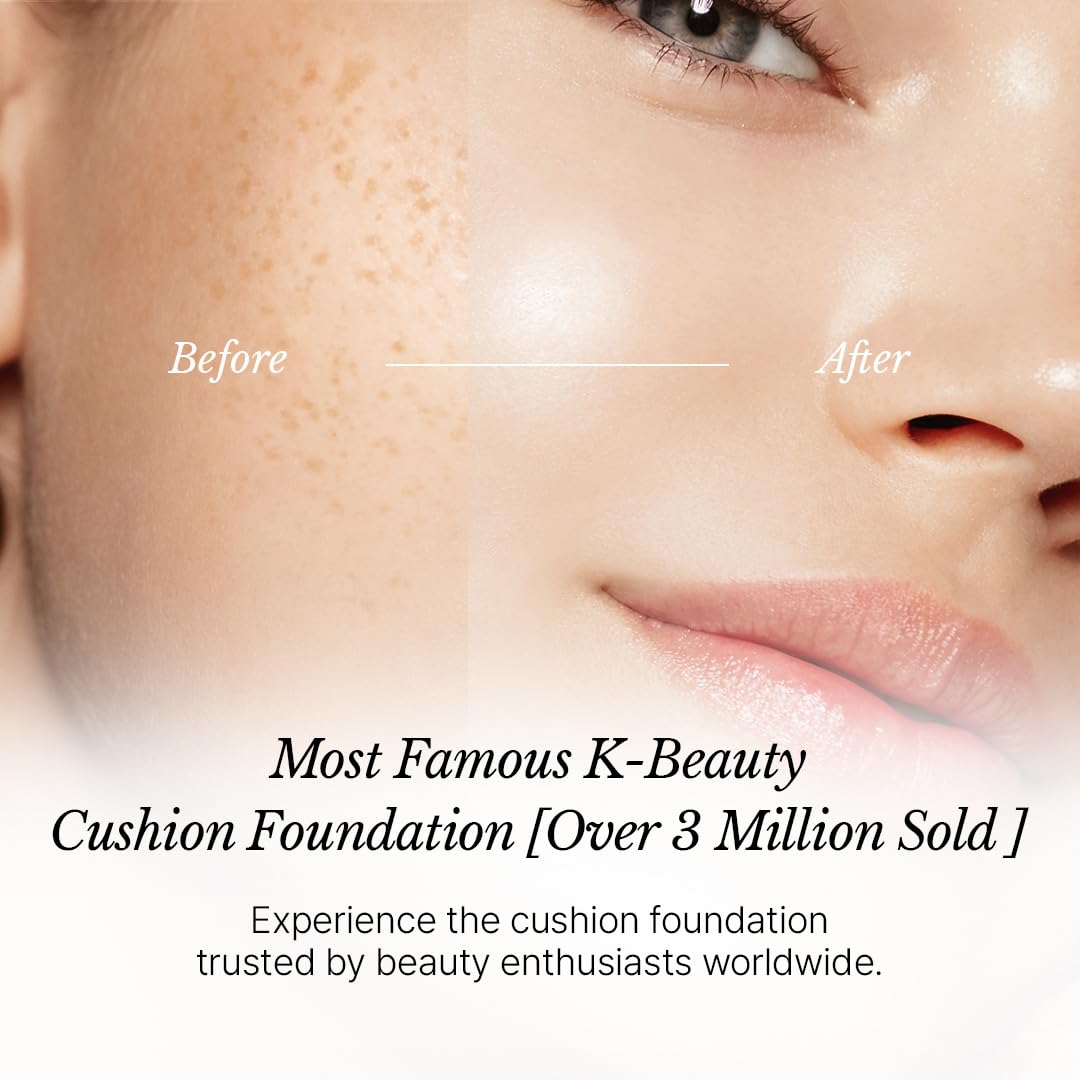 [CHALLANS de PARIS] Cushion de Lunar Excellence Foundation – 21 Bright Ivory | Long-Wear, Buildable Coverage, Lightweight Airy Fit, Hydrating Glow, SPF 40 PA+++