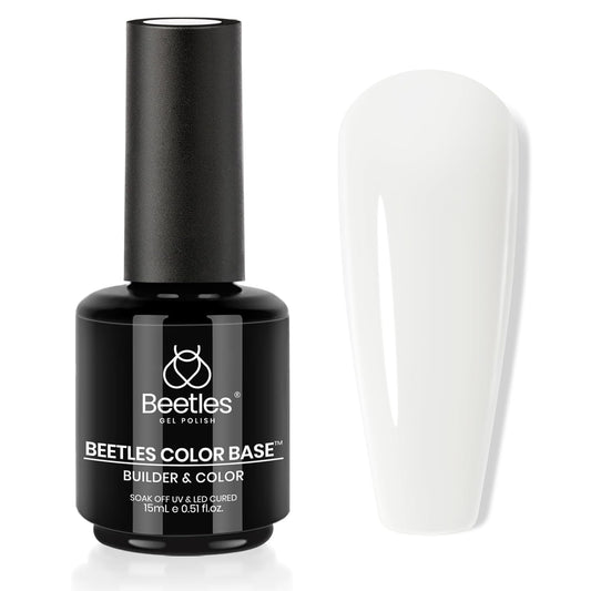Beetles Milky White Rubber Base Gel Polish For Nail Thickening, 15ml Milky White Gel Polish Nail