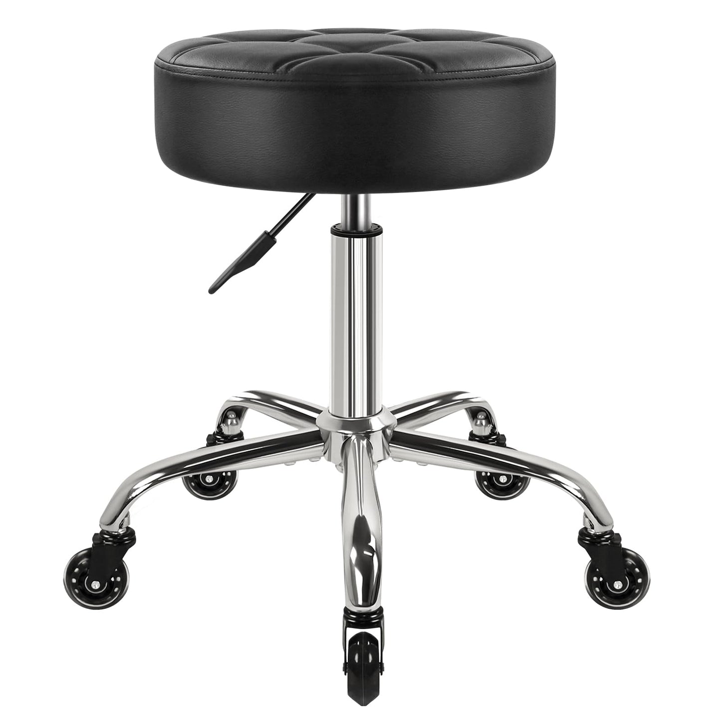 WKWKER Heavy Duty Rolling Stool with Wheels Hydraulic Swivel Adjustable Rolling Stool Ergonomic