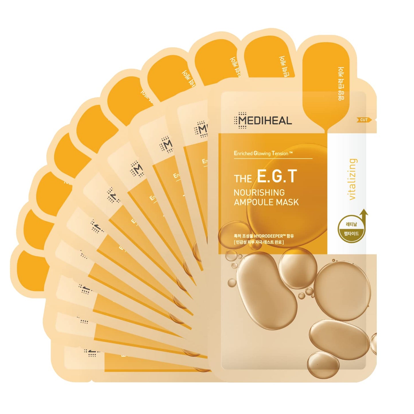 Mediheal Official Best No.1 Korean Sheet Mask - EGT Ampoule Face Mask 10 Sheets For Intensely