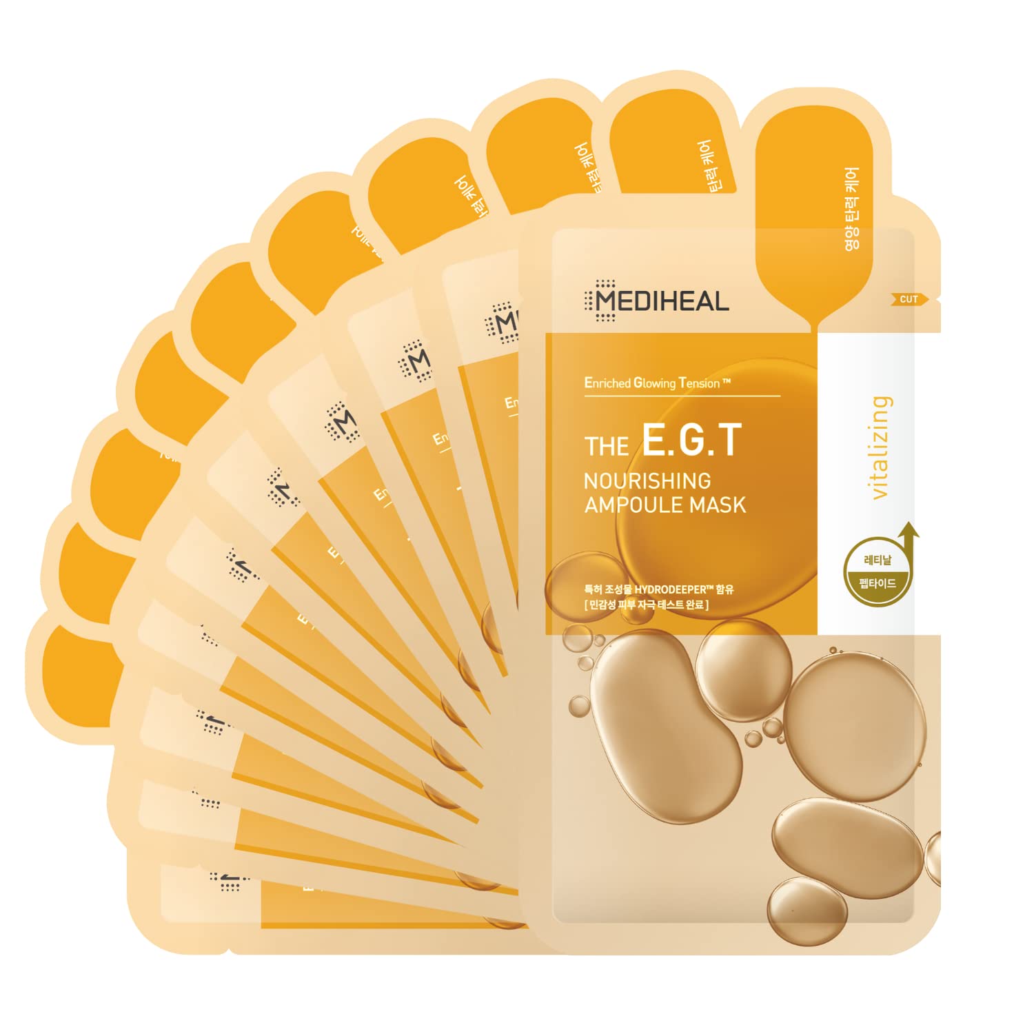 Mediheal Official Best No.1 Korean Sheet Mask - EGT Ampoule Face Mask 10 Sheets For Intensely