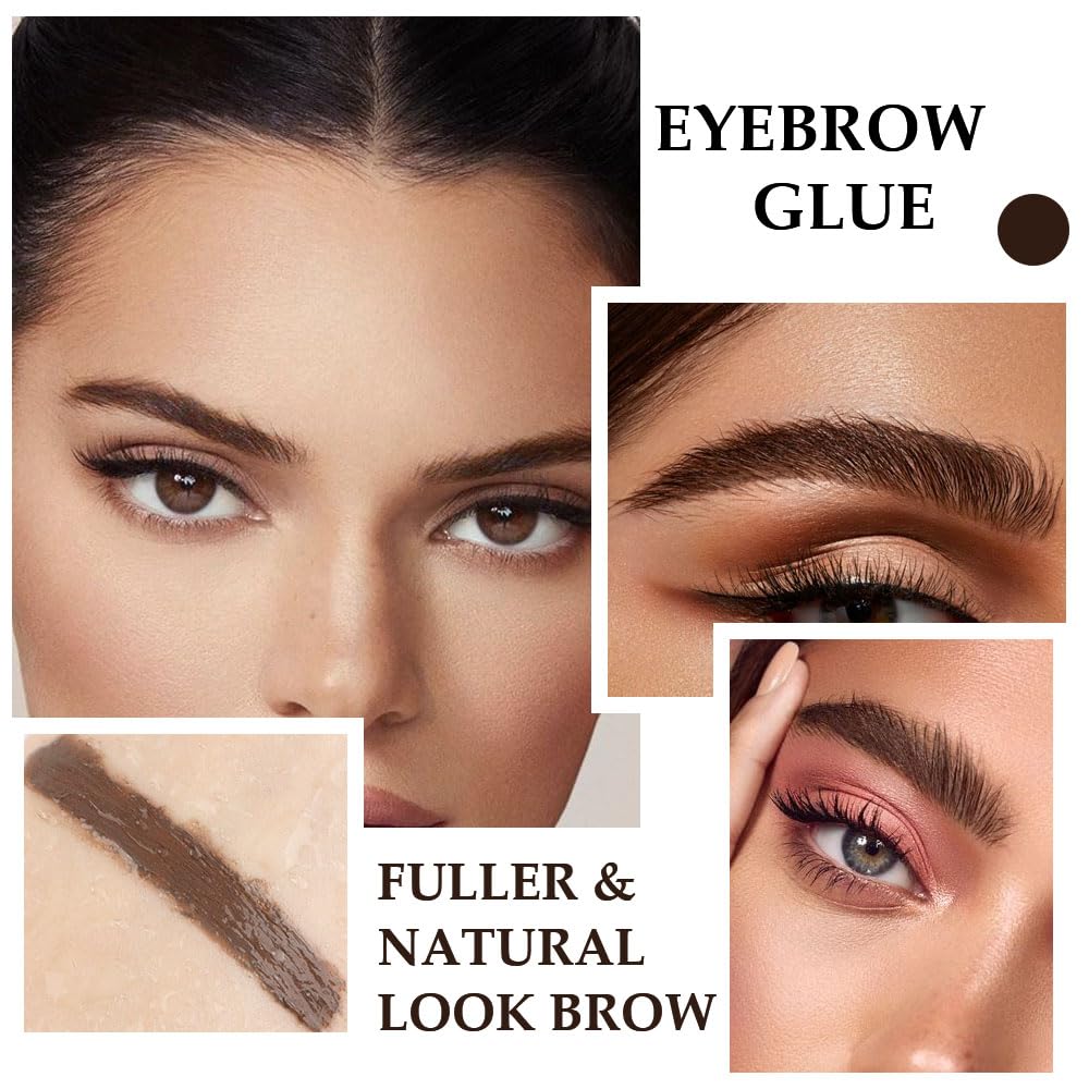 BINGBRUSH Tinted Thickening Brow Gel Brown Mascara,Brow Fast Sculpt,Waterproof, Transfer-proof, Brush to Fill in Eyebrows and Cover Gray Hairs - Cruelty Free - Light Medium Brown (2pcs 06 Brunette)