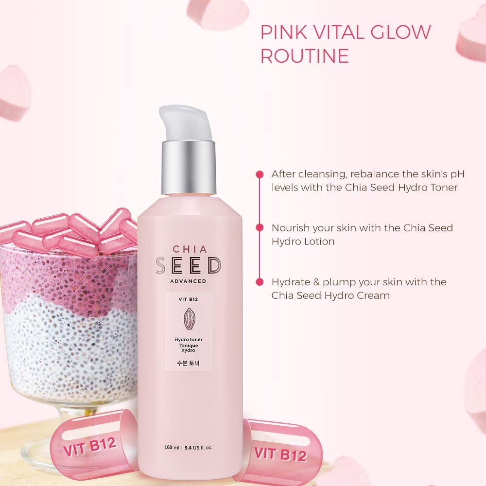 The Face Shop Chia Seed Hydro toner | Soft Hydrating Lotion for Dry Skin Moisture & Comfort |