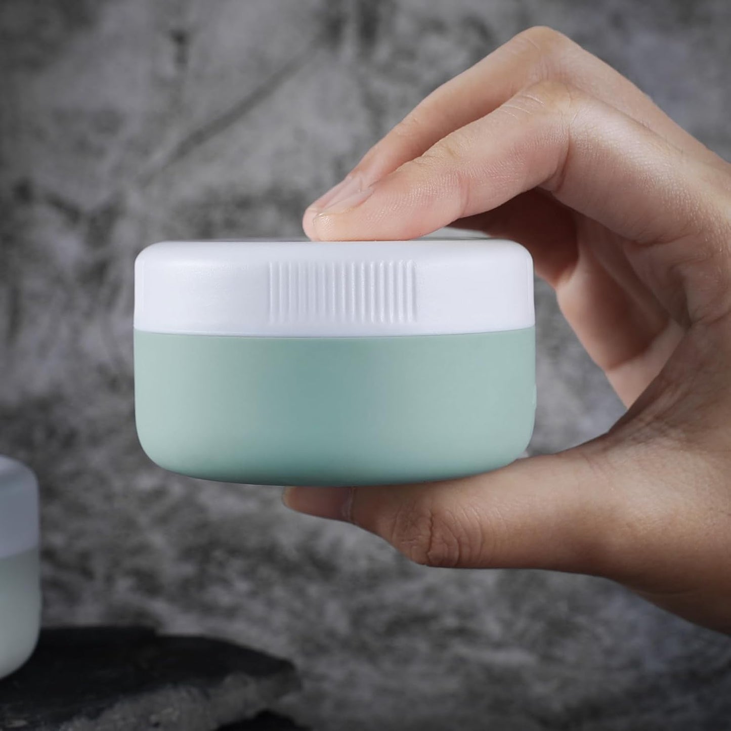 Travel Containers for Toiletries, Silicone Cream Jars BPA-Free, Leak-proof 1.35oz Travel Size Containers, Portable Size Silicone Jars with Lid for Cosmetic Face Hand Body Cream (4 Pack)