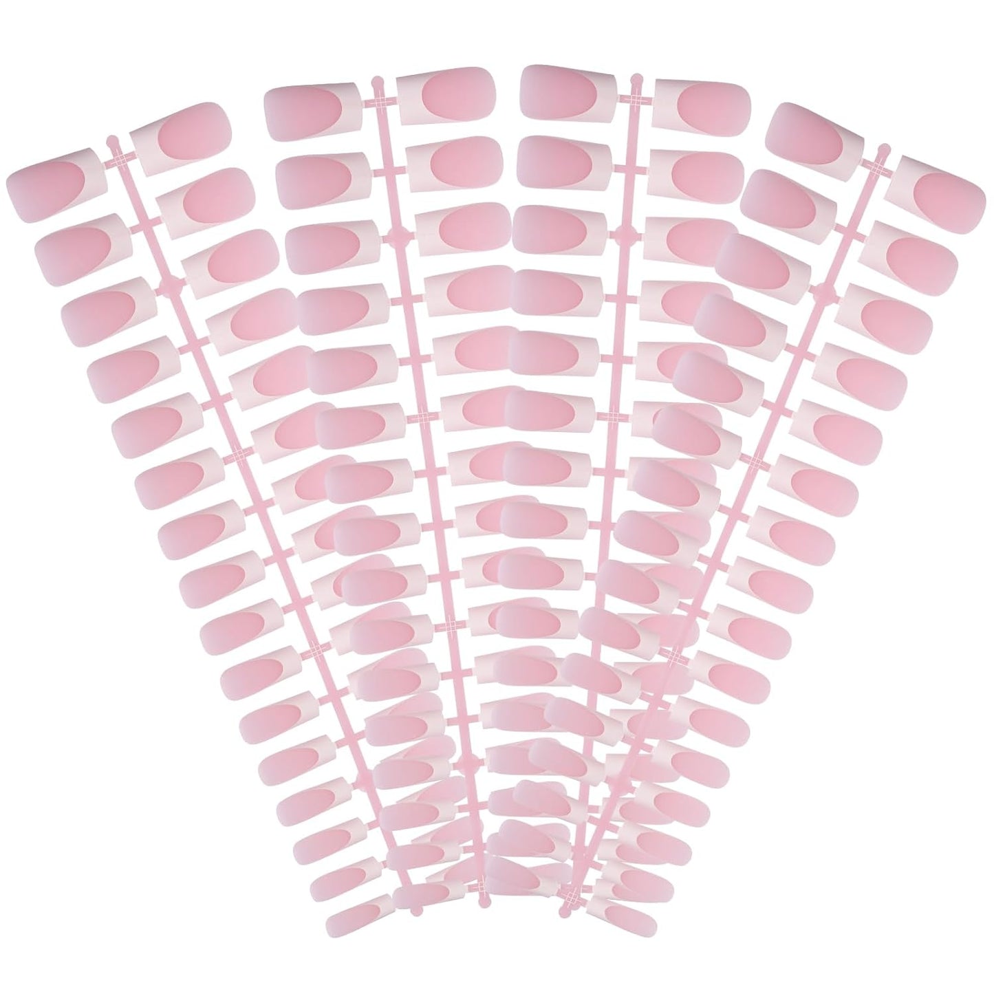French Tip Press on Nails, 160PCS Gel Nail Tips with 5 Strips, 16 Sizes Pre-applied Primer Classic French Fake Nails, No Need to File, Long Square Pink, DIY Nails Art Design Gifts for Women