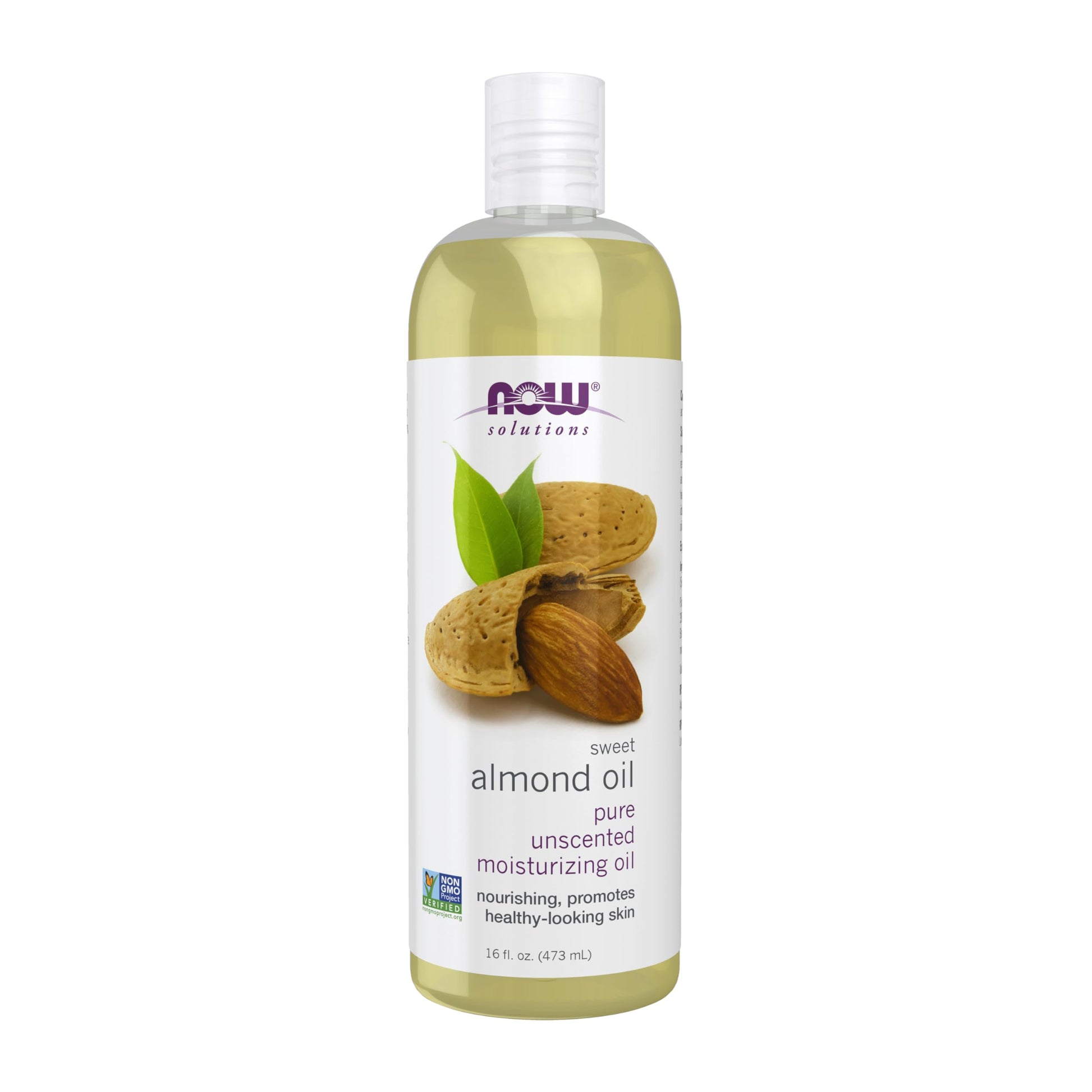 NOW Foods Solutions, Sweet Almond Oil, 100% Pure Moisturizing Oil, Promotes Healthy-Looking Skin