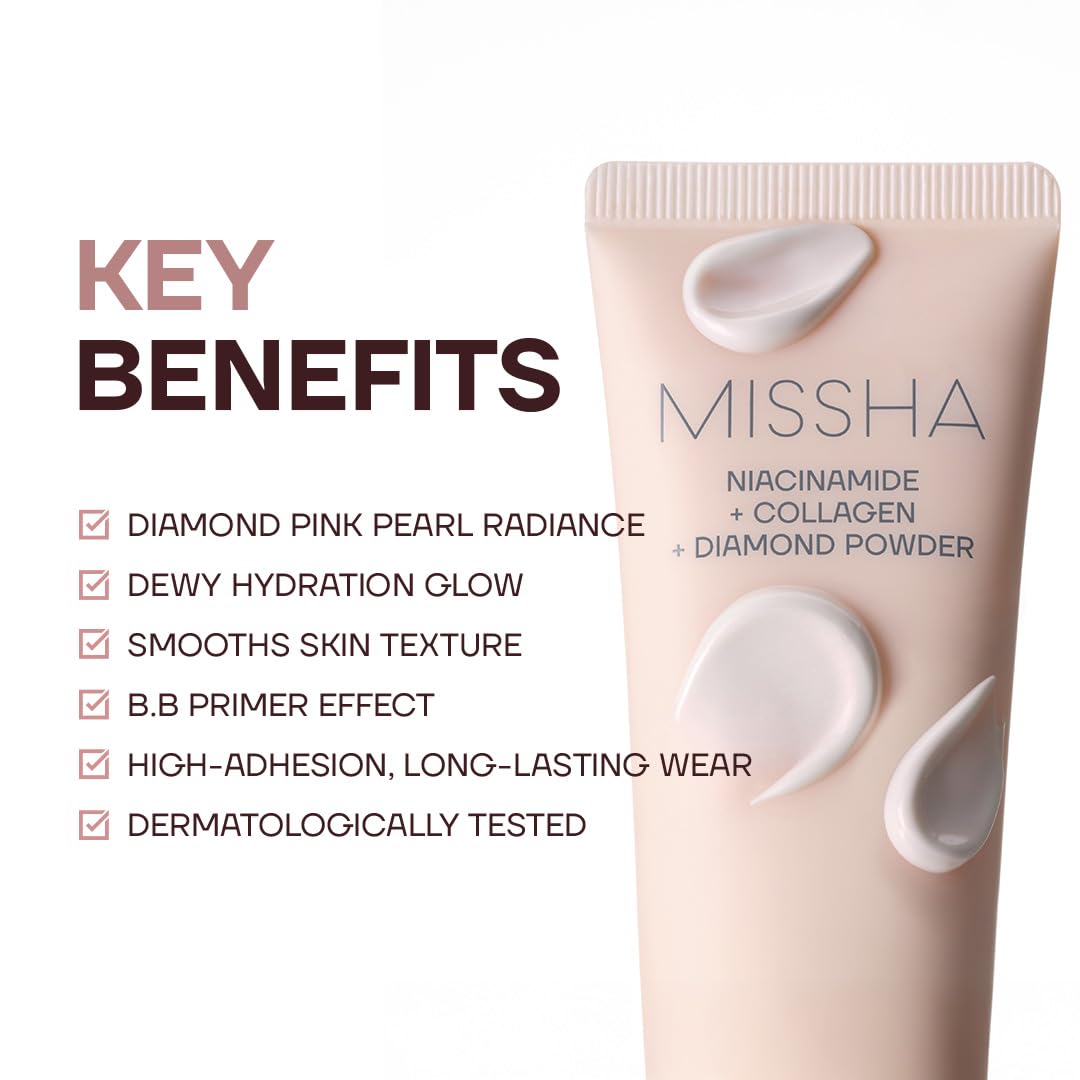 MISSHA M BB Boomer Primer for Face I Creamy-Soft, Illuminating Makeup Primer for Dewy Finish