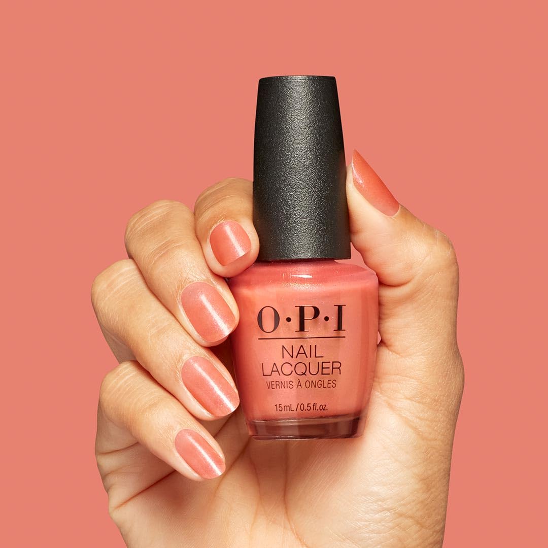 OPI Nail Lacquer Keep It Surreal | Sheer Pastel Coral Shimmer Nail Polish