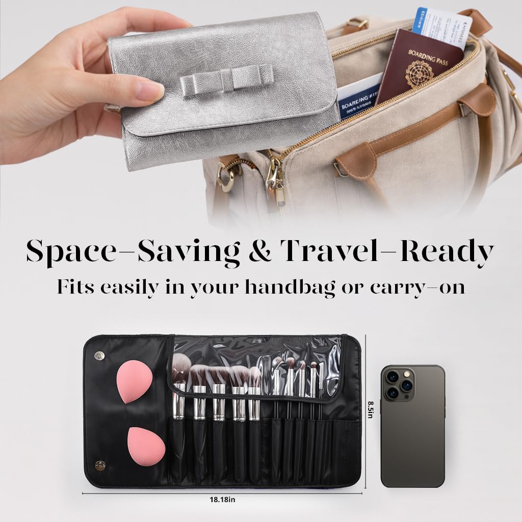 BEAKEY Makeup Brushes,Makeup Brush Set,13 Pcs with Portable PU Cosmetic Bag