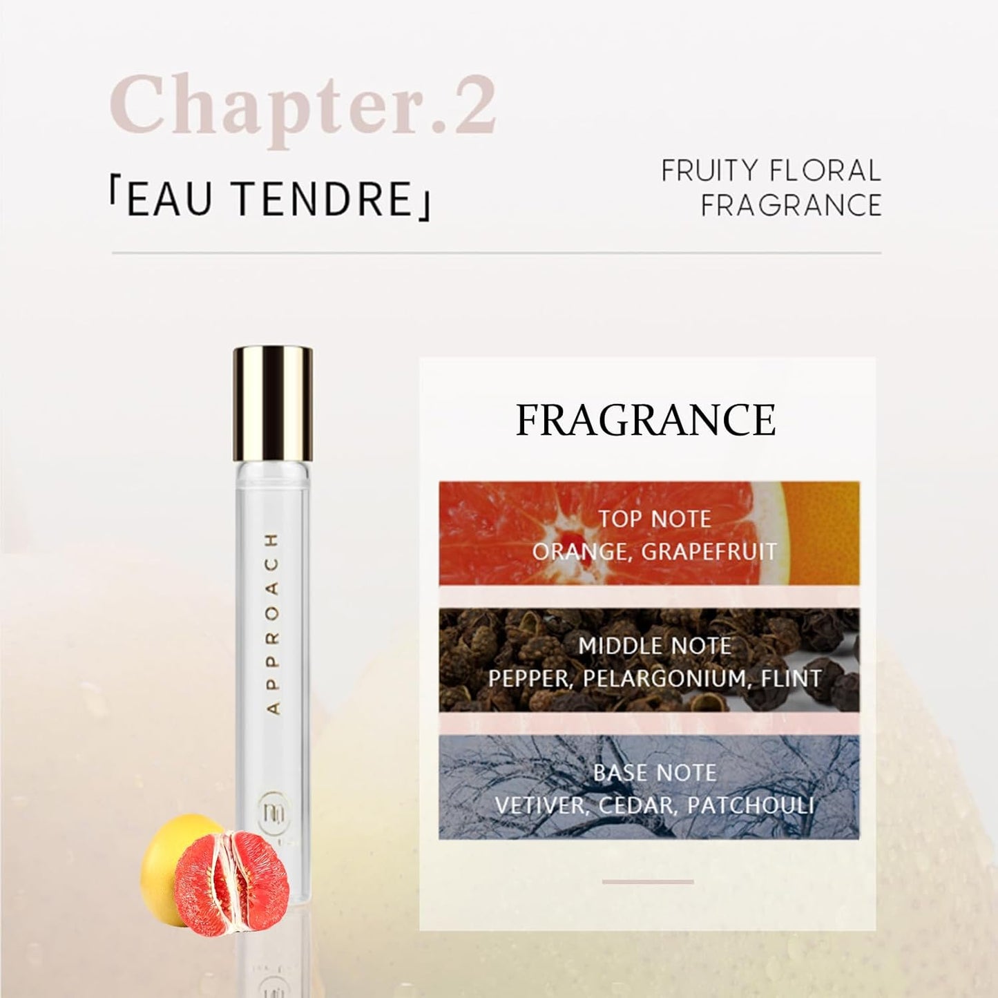 aopoka Roll-on Perfumes for Women & Men 10ml, Long-Lasting Pheromones Fragrances, Enhanced Scents Travel Size, Rollerball Perfume Oil - Wood Pear, Grapefruit, Jasmine & Amber（#2-EAU TENDRE）