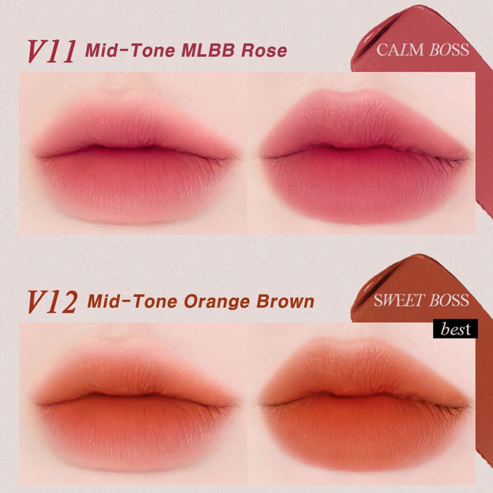 BBIA Last Velvet Tint - Soft & Creamy Matte Finish Lip Stain, Blur Effect with Velvety Texture, Long-Lasting, High Pigment, Lightweight, Non-Drying, Vegan, Korean Lip Makeup (V14 CHILL BOSS)