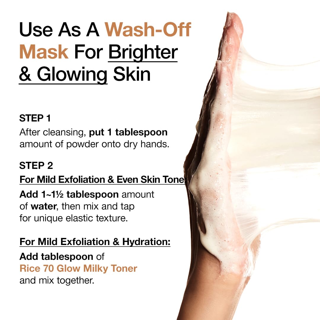 ANUA Rice Enzyme Brightening Cleansing Powder, Exfoliating Powder-to-Foam Cleanser, Smooth Texture