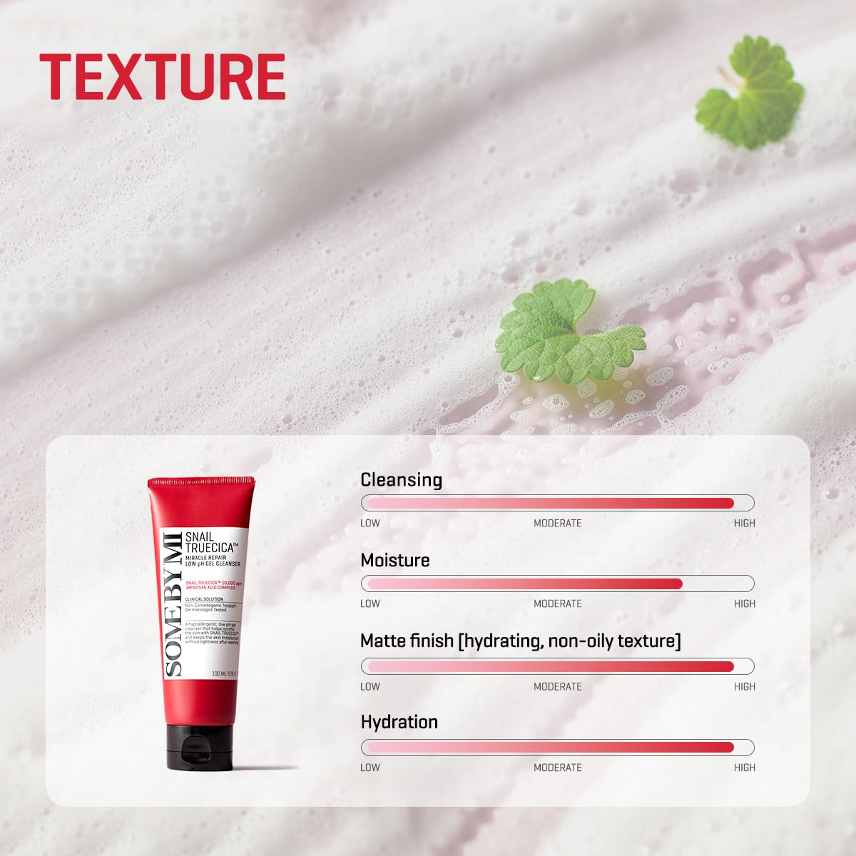 SOME BY MI Snail Truecica Miracle Repair Low pH Gel Cleanser - 3.38Oz, 100ml - Made from Snail