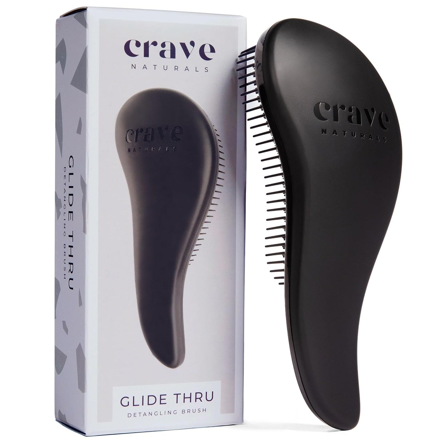 Crave Naturals Biggie Glide Thru Hair Brush - Detangler Brush for Curly, Straight, Wet or Dry Hair