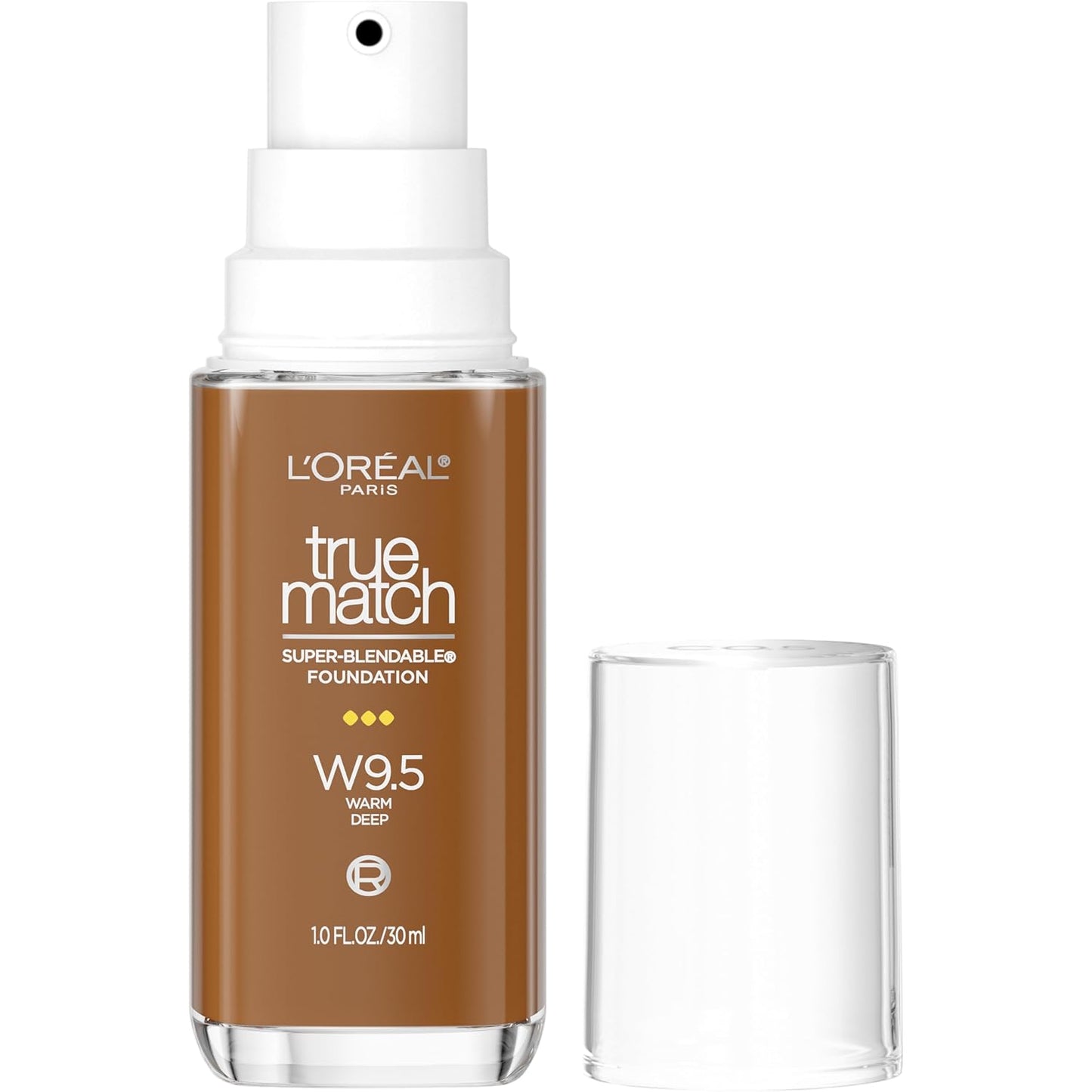 L'Oreal Paris True Match Super-Blendable Foundation, Medium Coverage Liquid Foundation Makeup, W9.5, Deep, 1 Fl Oz