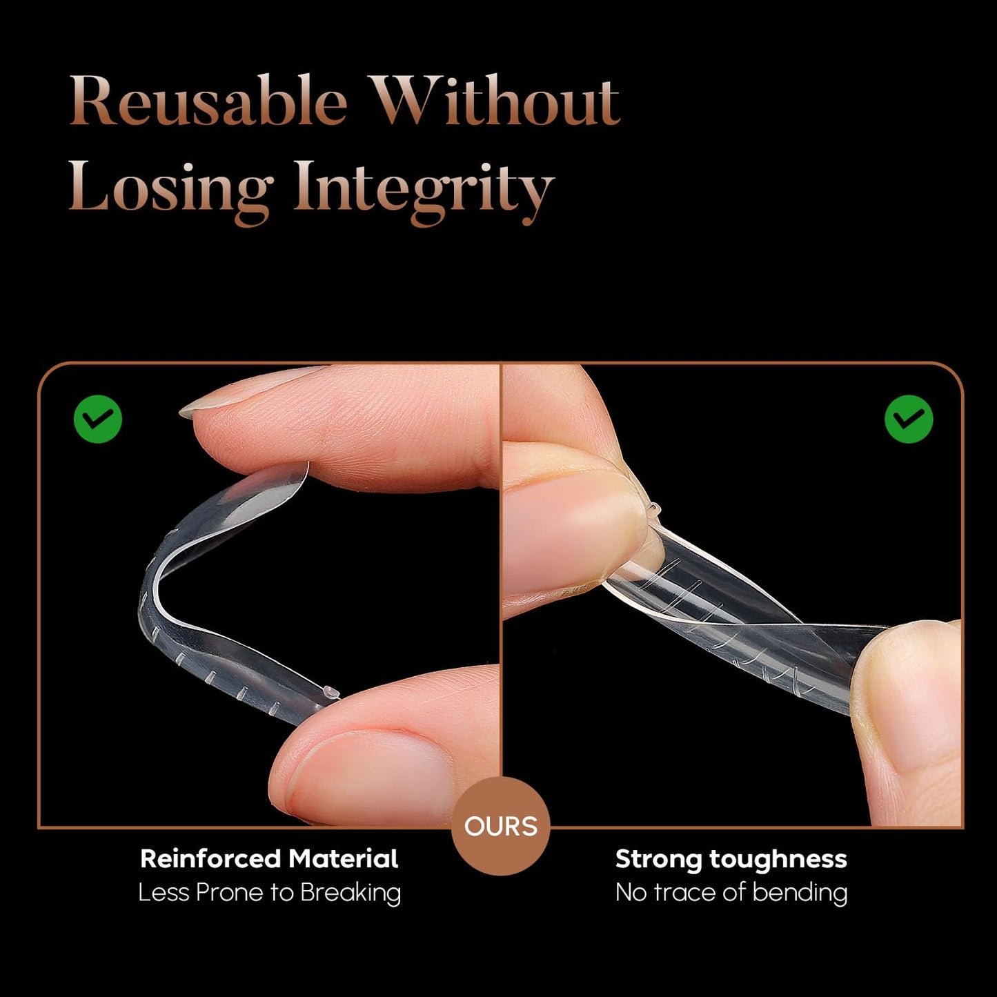 Poly Extension Gel Dual Nail Forms, 120pcs Nail Molds for Builder Extension, 5 Style 12 Size Dual Forms for Gel Nail Tips Nail Art Design Salon DIY Kit 3