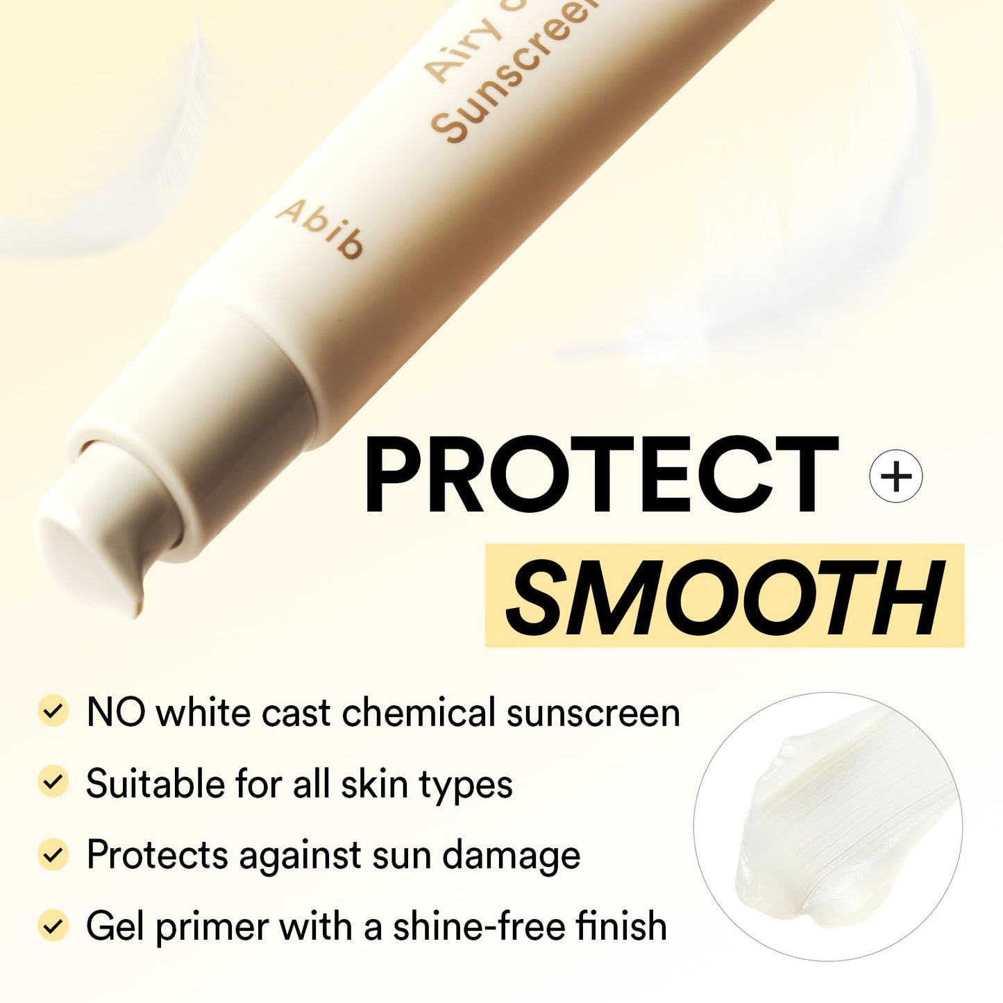 Abib Airy Clear Sunscreen Gel SPF 30, 1.01 fl.oz (30 g), Semi-matte, Pore-smoothing Primer with