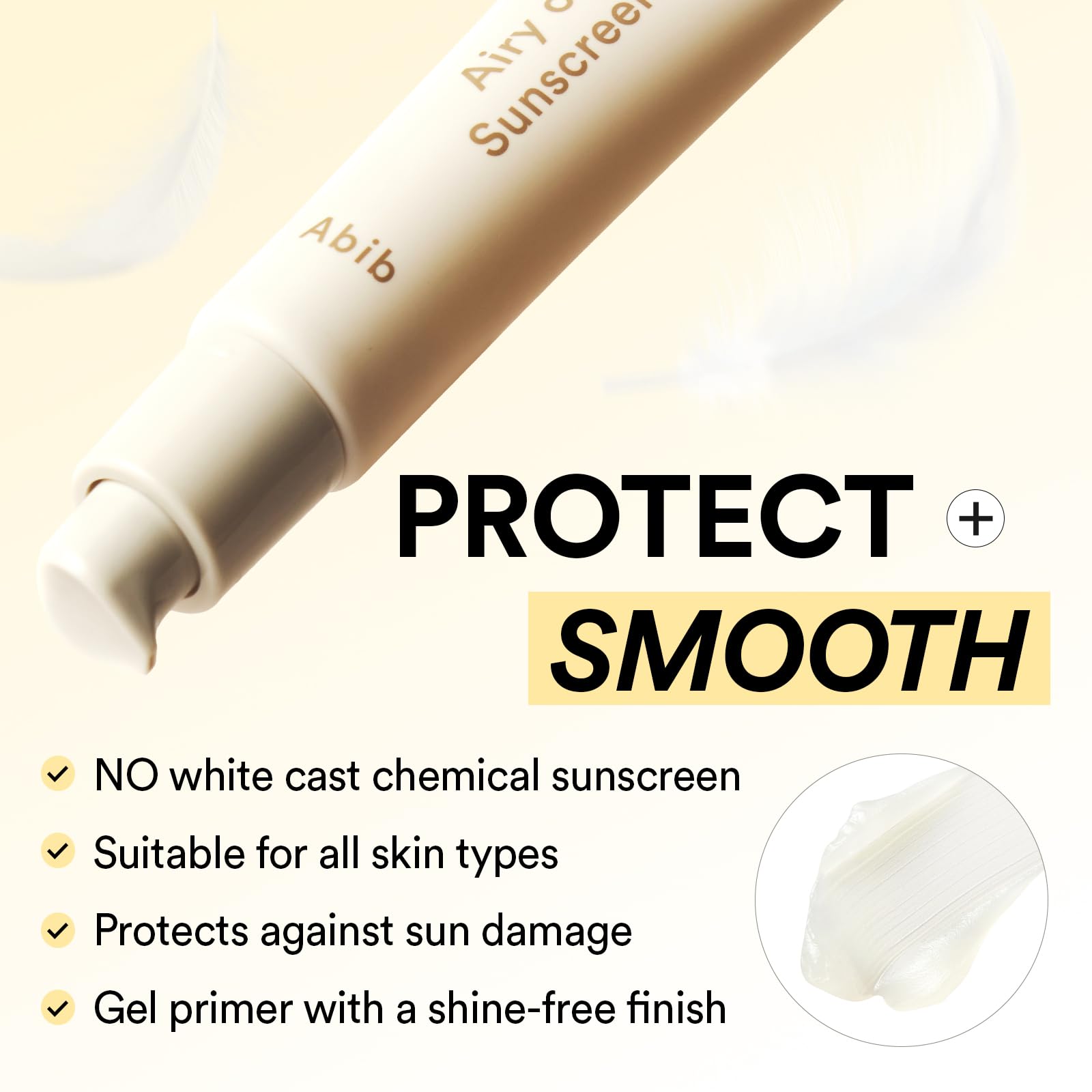 Abib Airy Clear Sunscreen Gel SPF 30, 1.01 fl.oz (30 g), Semi-matte, Pore-smoothing Primer with