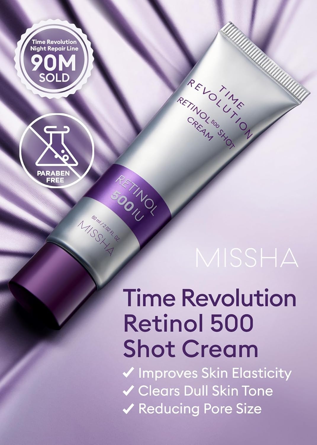 MISSHA Time Revolution Night Repair Retinol 500 Shot Cream 2.02 oz