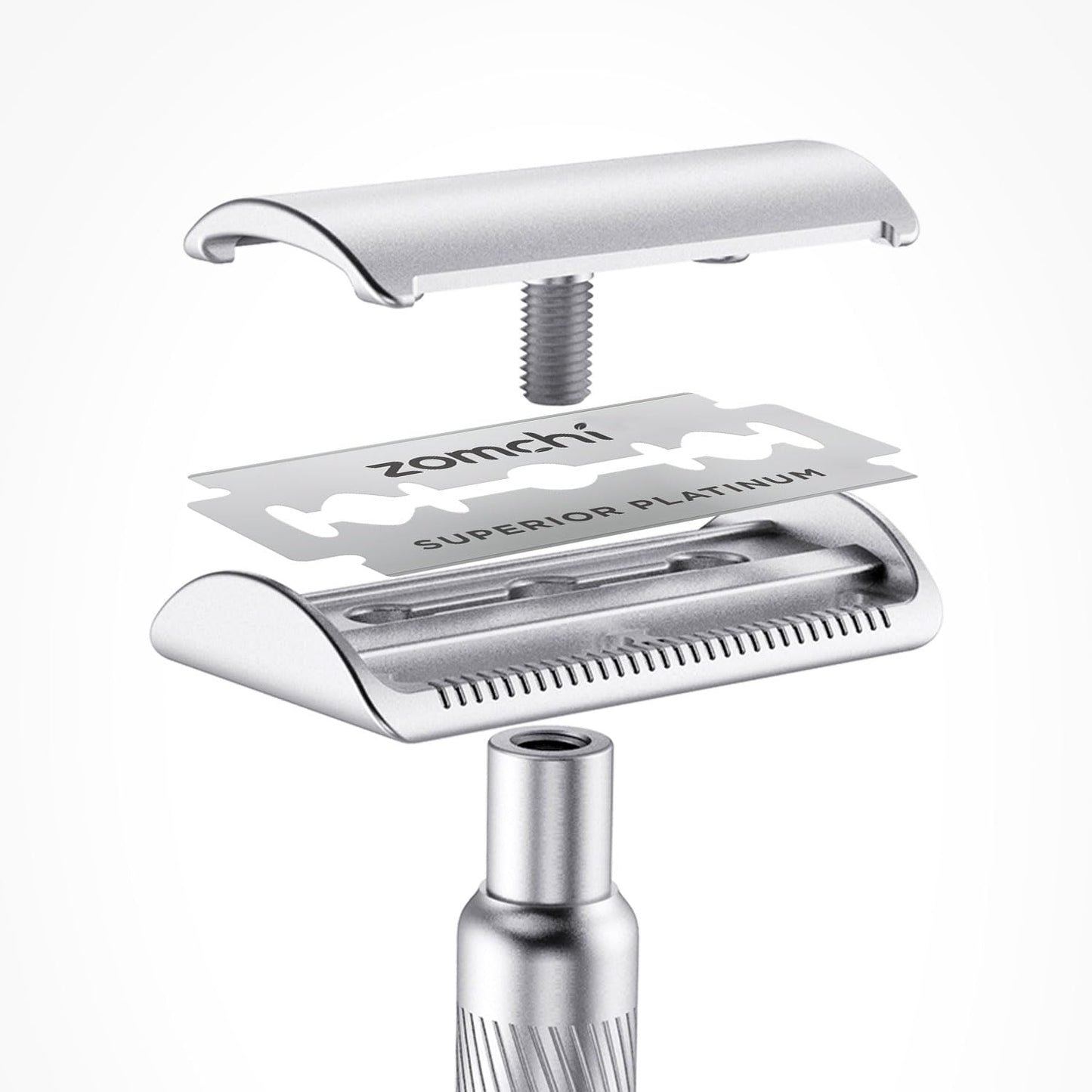 Zomchi Double Edge Razor Blades, 60 Counts Safety Razor Blades for Shaving, Platinum Stainless Steel Shaving Blades for Men and Women, Fits All Standard Double Edge Razors