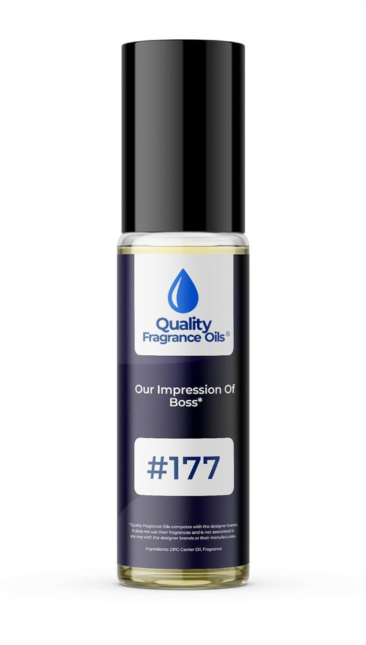 Quality Fragrance Oils' Boss for Men Impression #177 | Long-Lasting Perfume Oil, Alcohol-Free, Strong Scent, 10ml Roll-On | Affordable Alternative to Designer Fragrances
