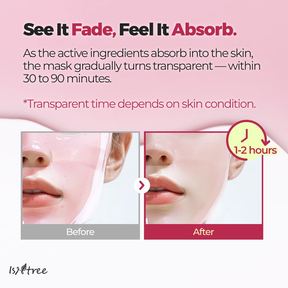 IsNtree Plum Peptide Plumping Gel Mask 30g x 4 Sheets | Korean Skincare | Cooling Gel Mask for