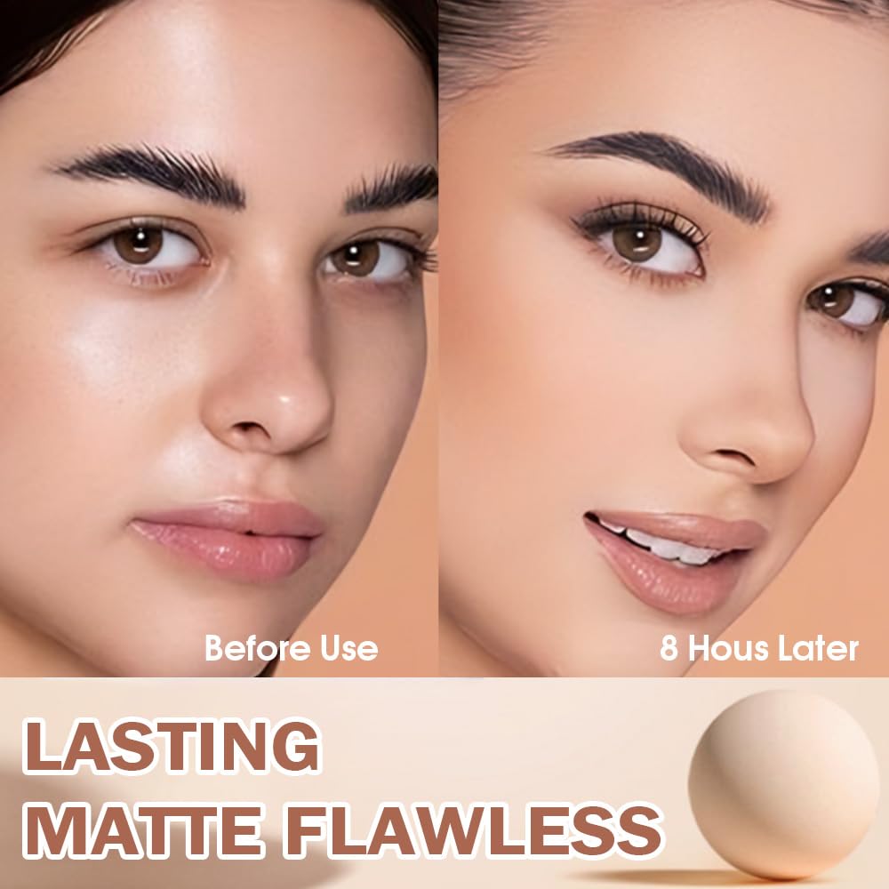 Kaely Oil Control Face Pressed Powder, Perfection Matte Compact Powder, Long Lasting Waterproof Finishing Powder Makeup, polvo compacto de maquillaje, Lightweight, Vegan, 130 True Beige