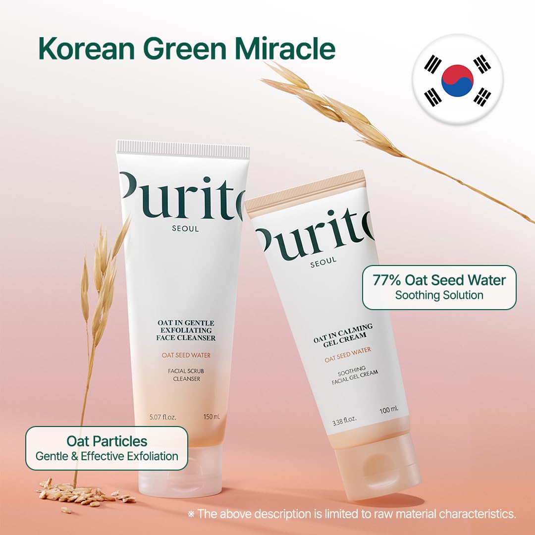 PURITO Oat Velvet Duo | Calming Oat Gel Cream And Facial Polish Set