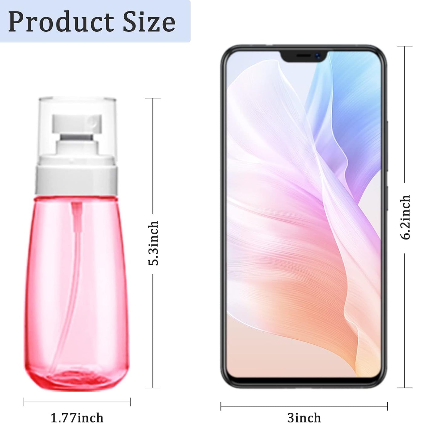 Cosywell Fine Mist Spray Bottle 3.4oz/ 100ml Empty Cosmetic Refillable Travel Containers Plastic Hair Spray Bottle Sprayer for Perfume Skincare Makeup Lotion (6color2purple)