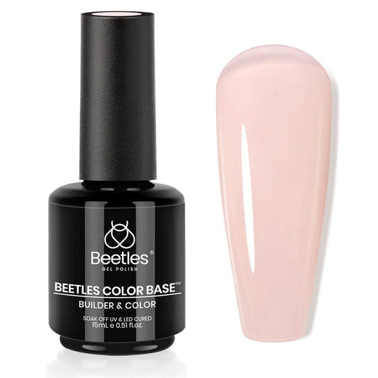 Beetles Rubber Base Builder Nails Gel: Brownish Pink Natural Nude Color Base Gel Nail Polish For