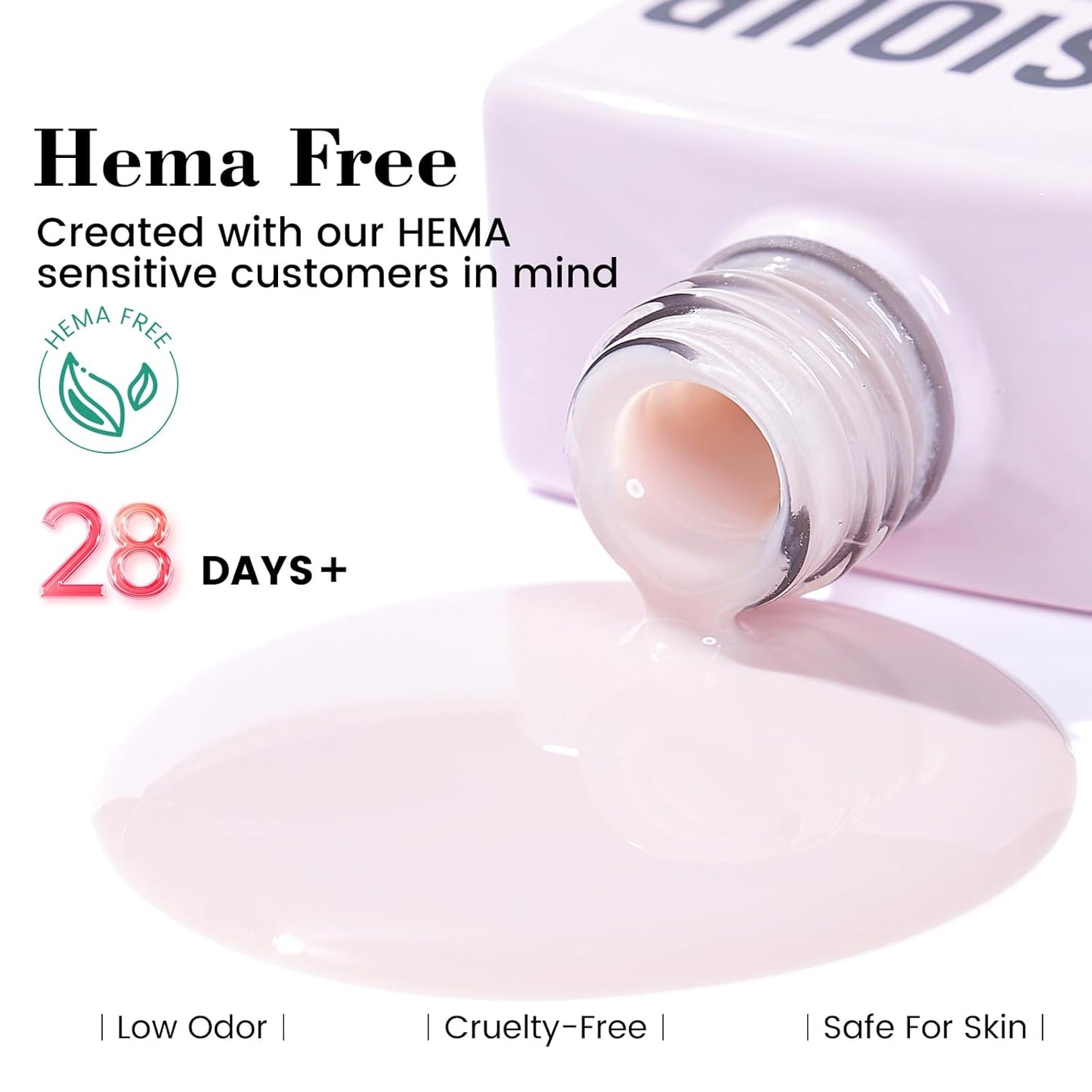 HEMA and TPO Free Milky White Gel Nail Polish - 18 ML Nude Sheer White Nail Polish Gel for Women Girls Gift, Long Lasting Jelly Clear Petal Cream Color Soak Off Cured for Home Nail Art Salon DIY