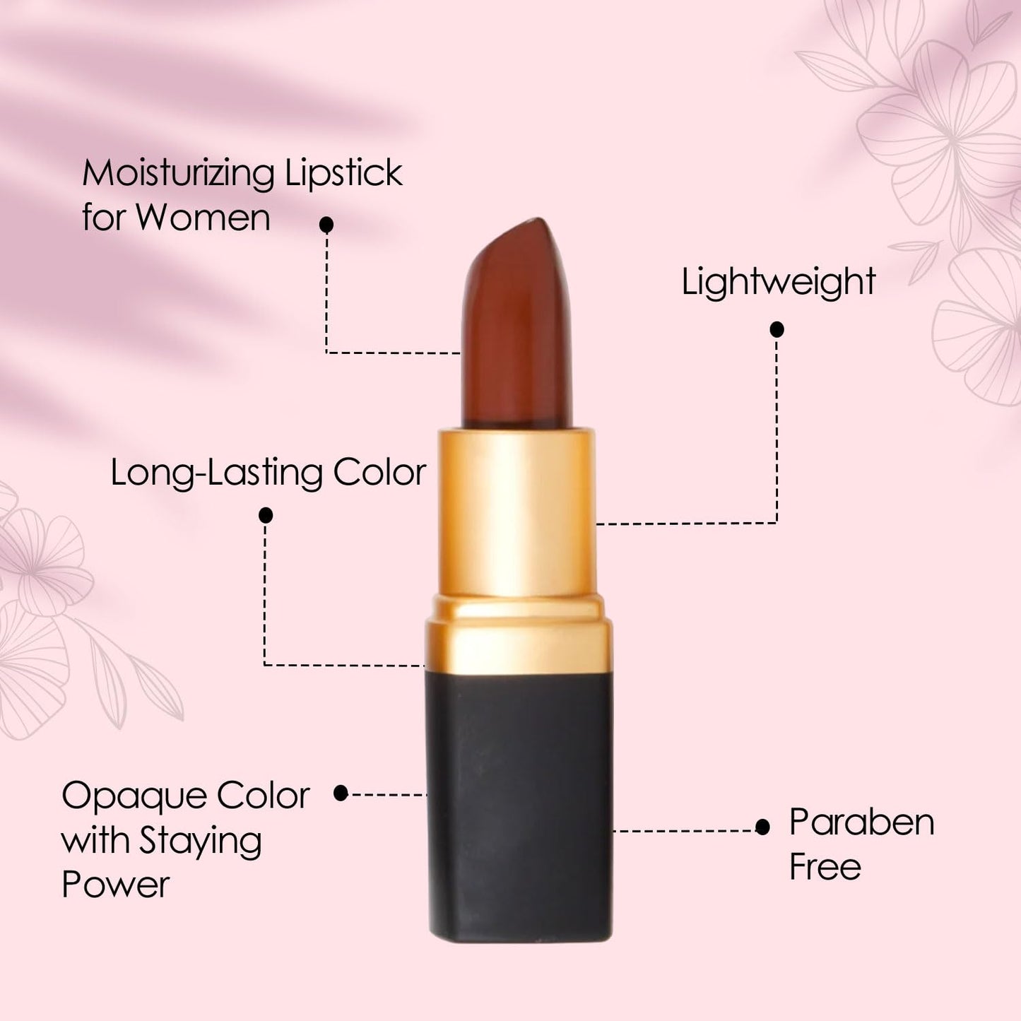 Vera Moore Creme Lipstick, Long Lasting, Lightweight, Moisturizing Opaque Color with Staying Power, Fragrance, and Paraben Free Cosmetics Soft Lipstick (Kiss N Tell)