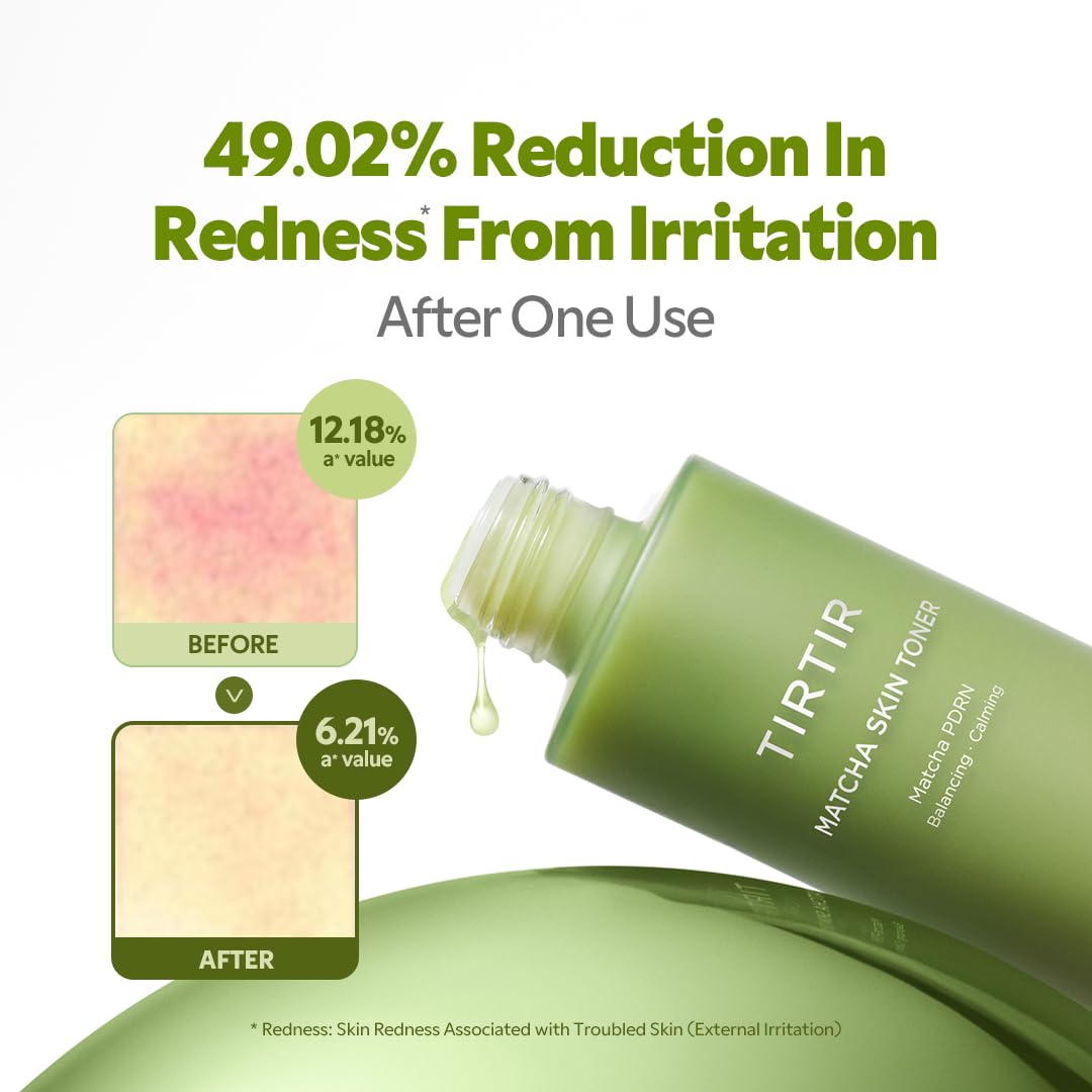 TIRTIR Matcha PDRN Skin Toner 5.07 Fl Oz | Hydrating Korean Daily Anti-Redness Skin Care Soothing