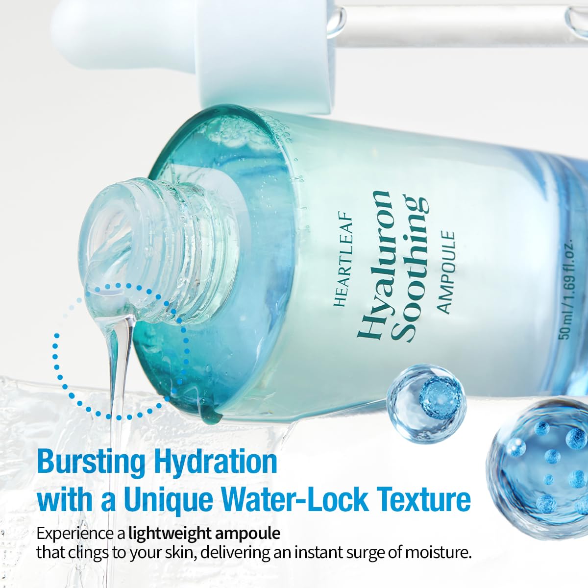 GOODAL Heartleaf Hyaluron Soothing Ampoule, Hydrating Facial Serum for Glowy Skin, Lightweight &