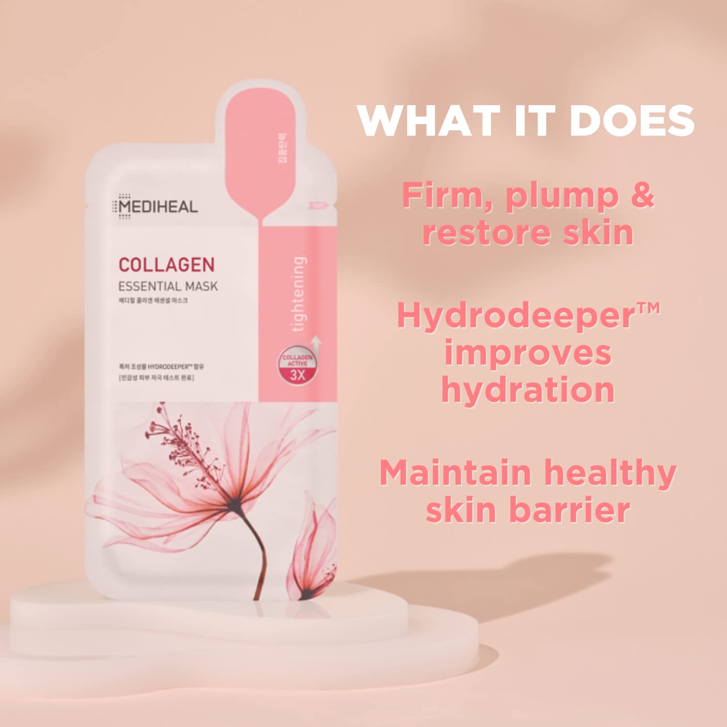 Mediheal Official Best Korean Sheet Mask - Collagen Essential Face Mask Lifting and Firming For All