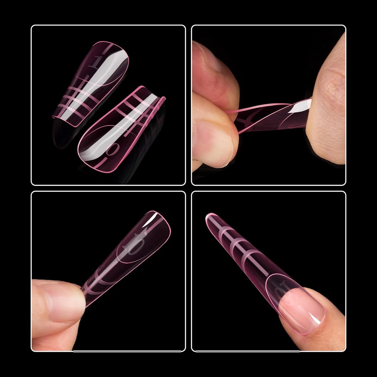 NMKL38 Pink 150PCS Dual Nail Forms 15 Sizes