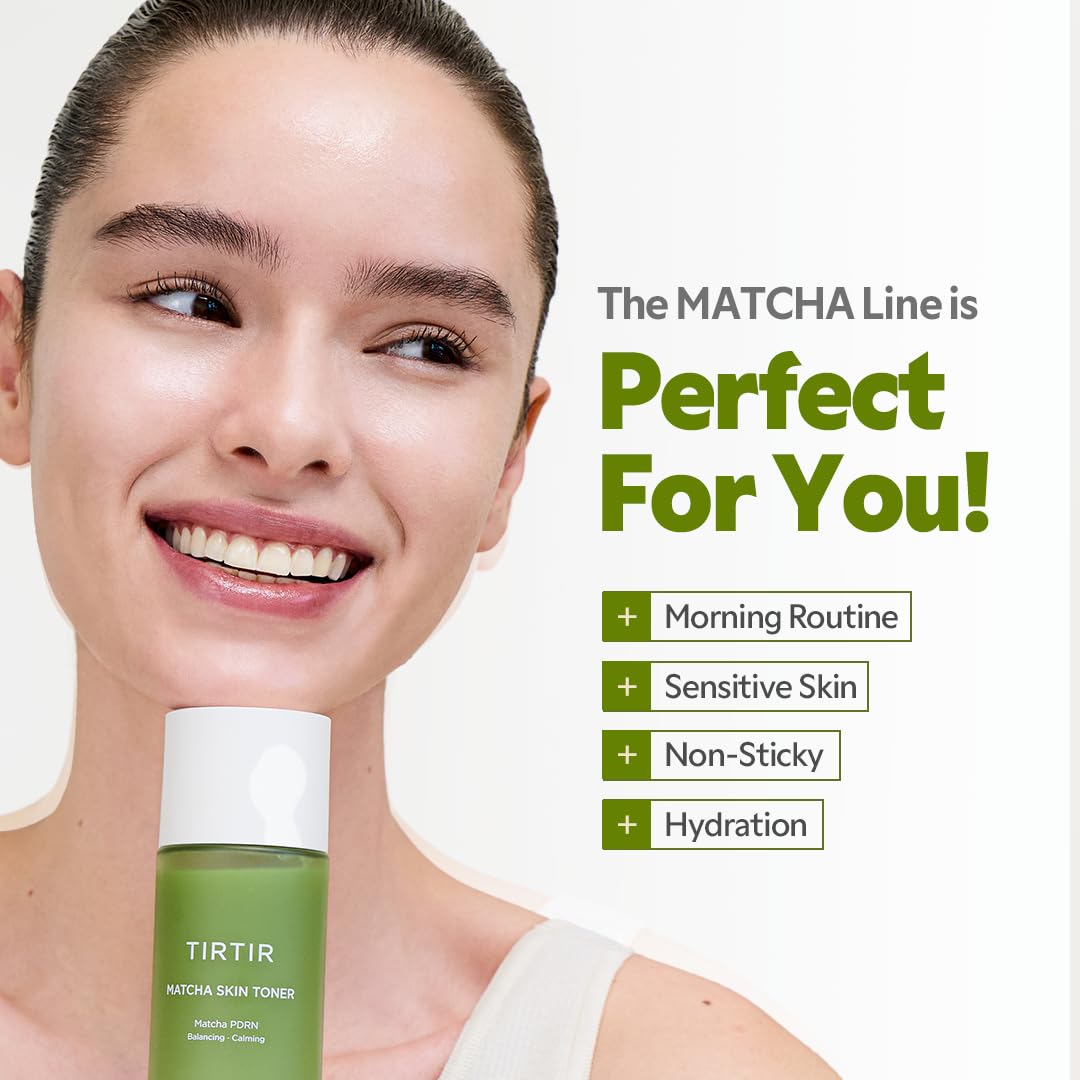 TIRTIR Matcha PDRN Skin Toner 5.07 Fl Oz | Hydrating Korean Daily Anti-Redness Skin Care Soothing