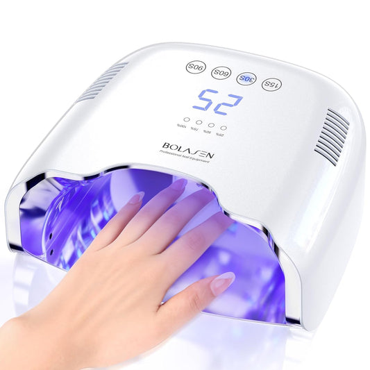 BOLASEN Cordless Rechargeable UV Nail Lamp - UV Light for Gel Nails with Metallic Reflector & Metal