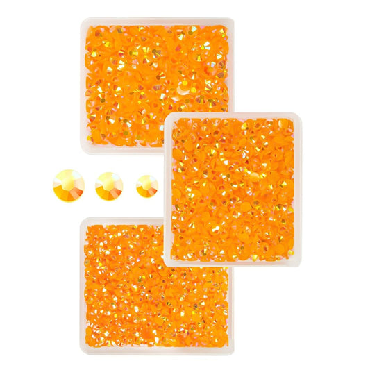 Tangerine??Orange AB Resin Rhinestones for Crafting 3mm 4mm 5mm Flatback Jelly Stones Bulk SS10 SS16 SS20 Diamonds Gems Charms for Nails Face Eyes Makeup Tumblers Bottles Crafts Clothes Shoes