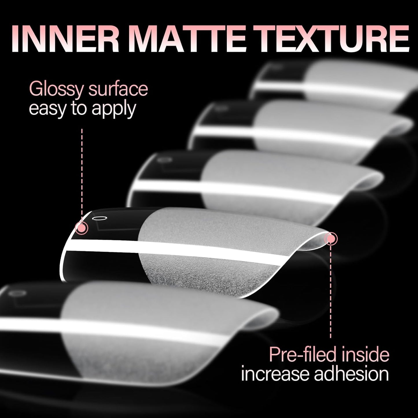 AILLSA Medium Square Fake Nail Tips 240Pcs Square Press on Nails Pre-Shaped Gelly Nail Tips, Half Matte Full Cover Clear Acrylic Gel Kit for Nail Extension Salon DIY at Home 8 Sizes False Tips