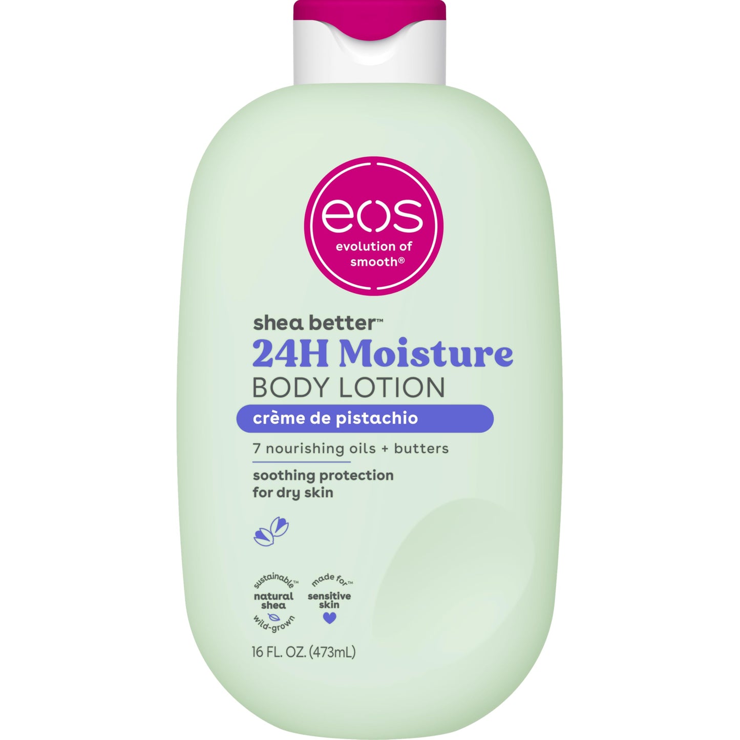 eos Shea Better Body Lotion- Crème de Pistachio, 24-Hour Moisture Skin Care, Lightweight &
