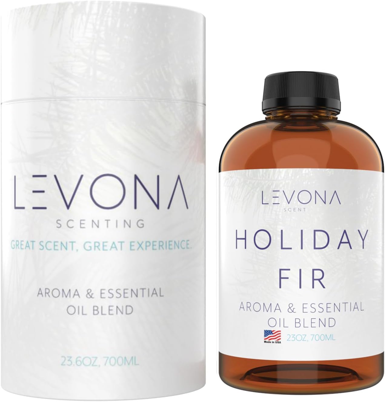 Levona Scent Christmas Essential Oils for Diffuser: Holiday Fir Essential Oil for Diffusers for Home - Essential Oils with Notes of Sandalwood & Amber Oil - Winter Fir and Balsam Fragrance - 700Ml