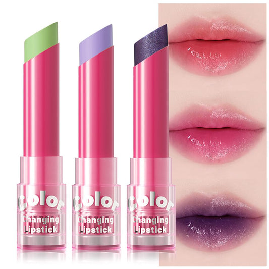 BINGBRUSH Color Changing Lipstick Set, PH Mood Peach Lip Balm and Gloss, Long Lasting Tinted Lip Stain (Set-B #04#05#06, 3 Count (Pack of 1))