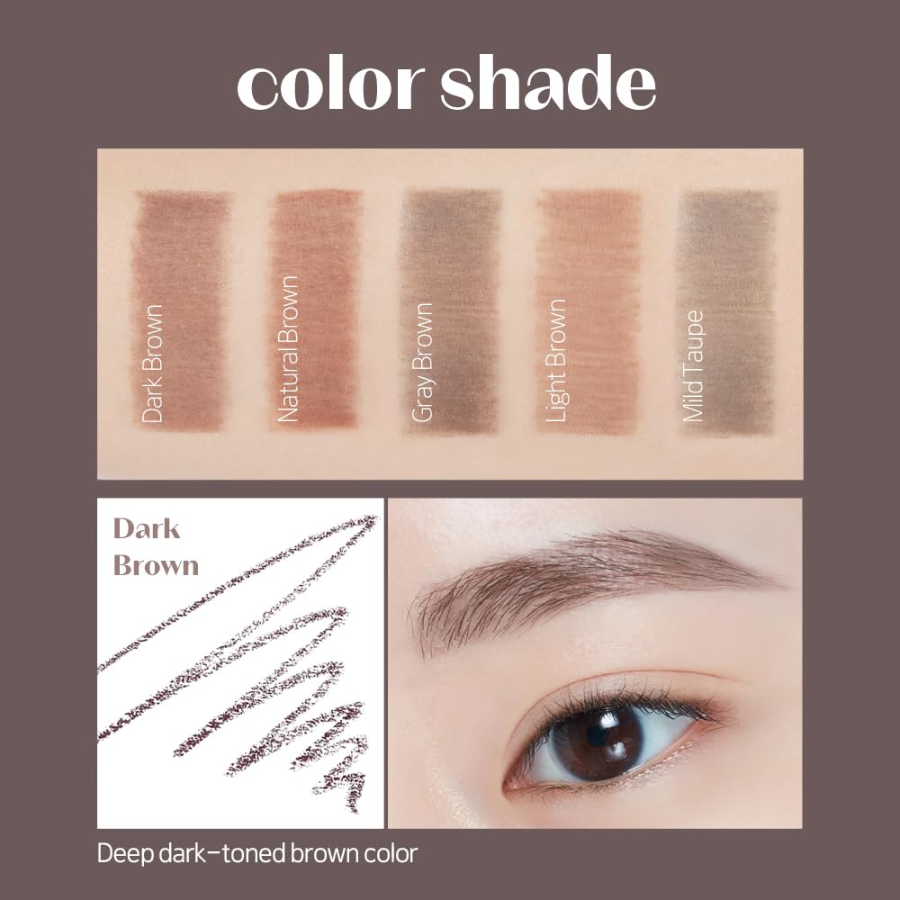 ETUDE Bare Edge 3D Eyebrow Pencil, Dark Brown, Natural-Looking