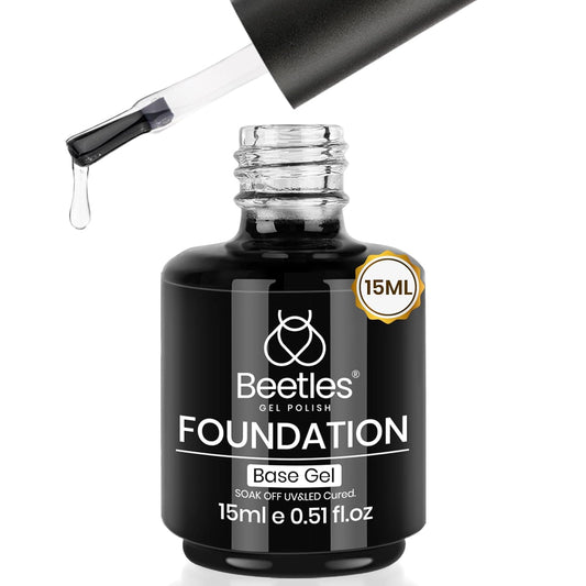 Beetles 15ml No Wipe Gel Base Coat – Base Coat Gel Nail Polish Long-Lasting UV LED Soak Off